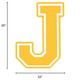 Yellow Collegiate Letter (J) Corrugated Plastic Yard Sign, 30in